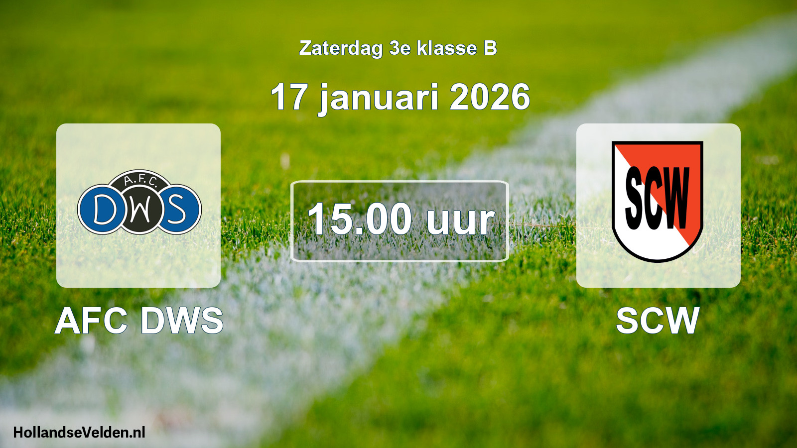 Geplande wedstrijd: AFC DWS - SCW (17 januari 2026)