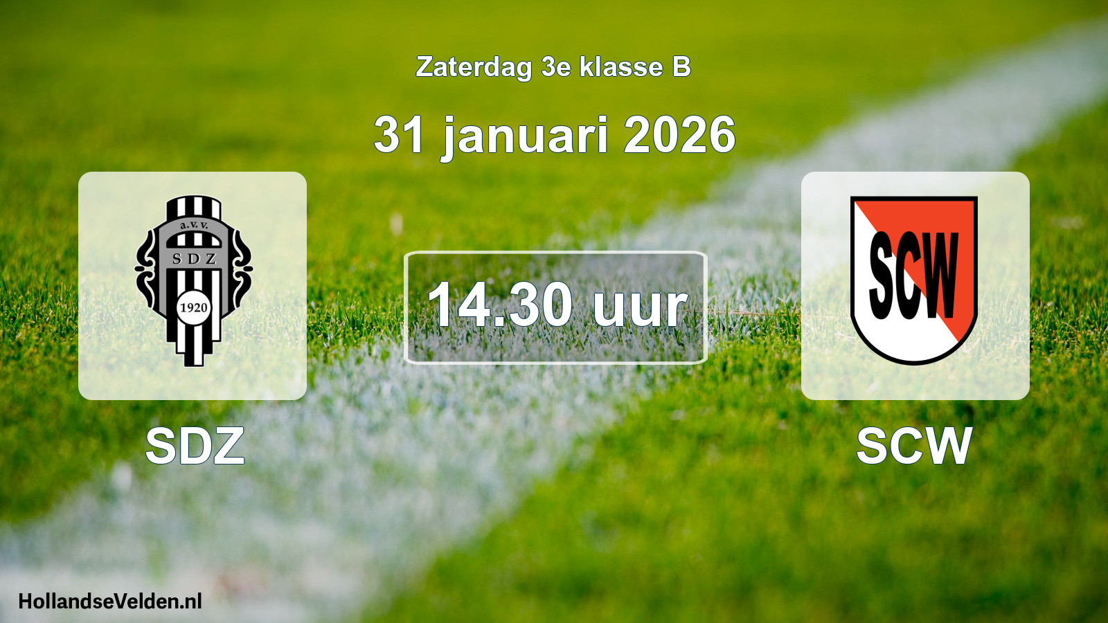 Geplande wedstrijd: SDZ - SCW (31 januari 2026)