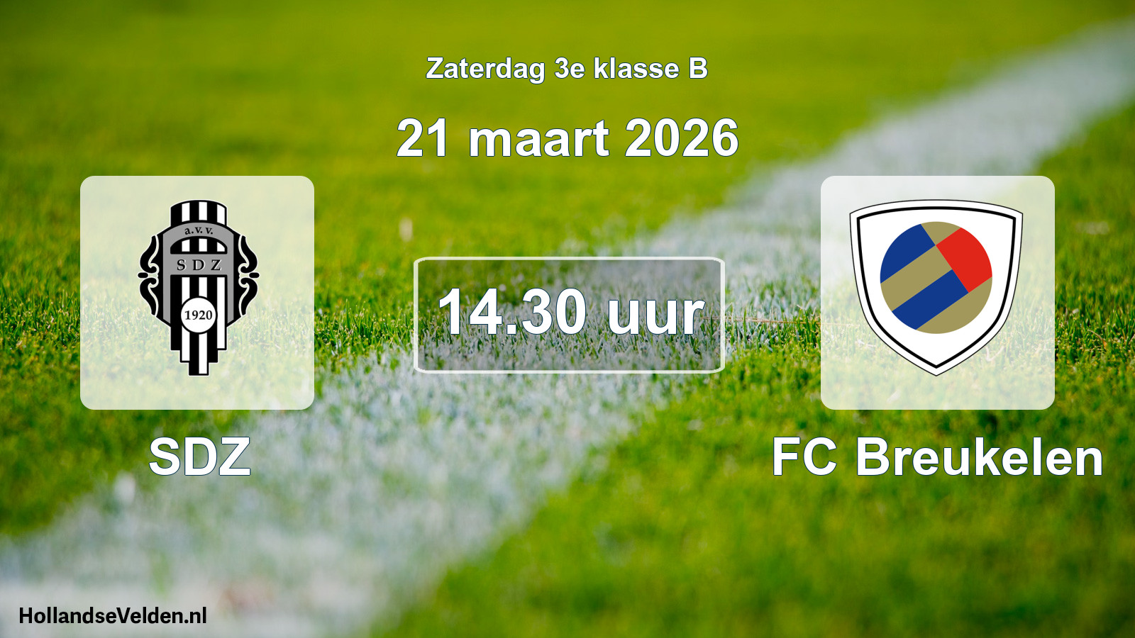 Geplande wedstrijd: SDZ - FC Breukelen (21 maart 2026)