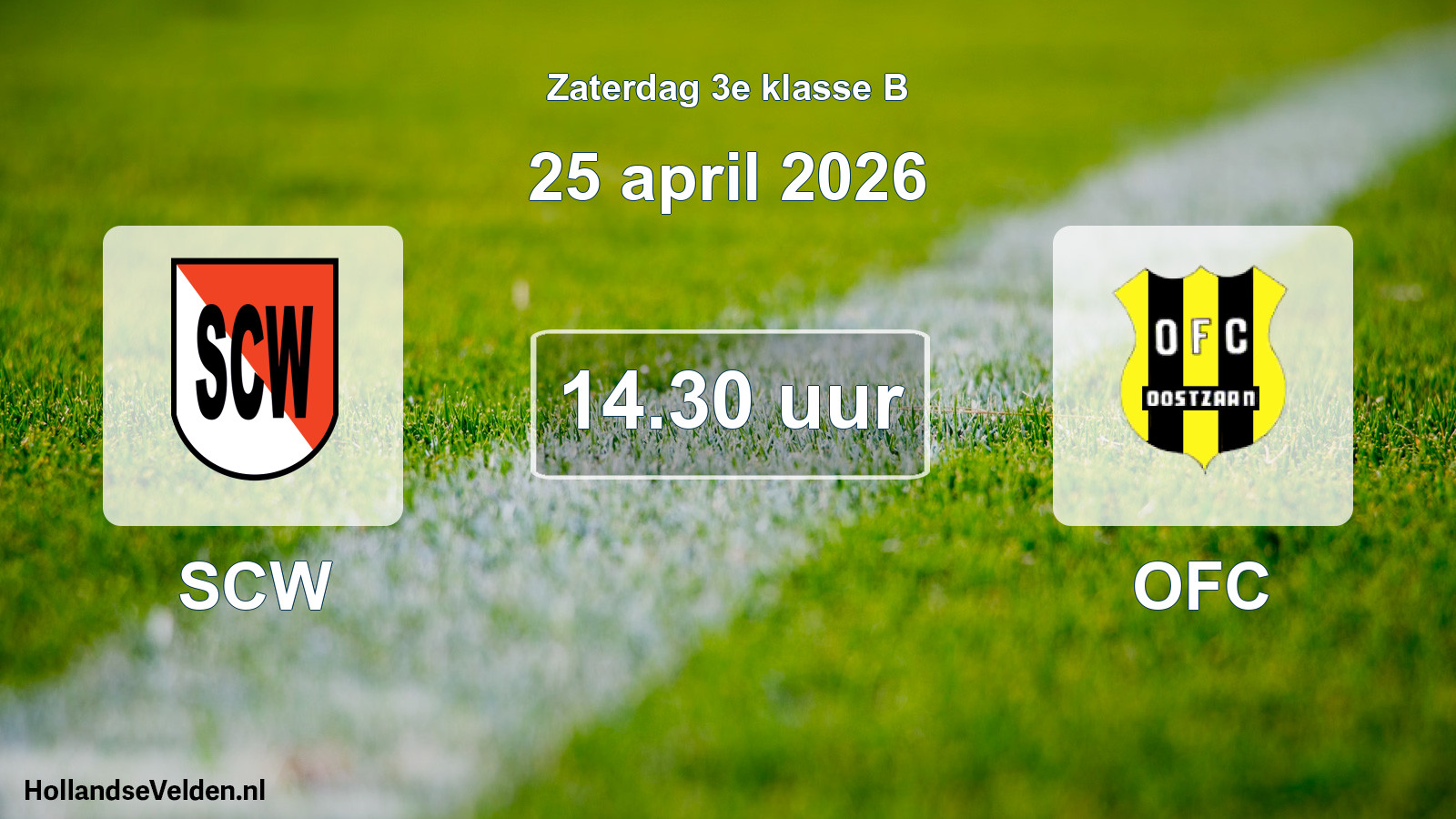 Geplande wedstrijd: SCW - OFC (25 april 2026)