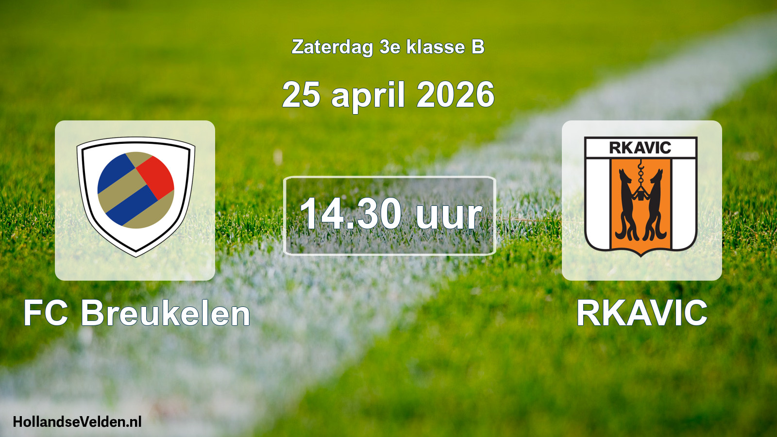 Geplande wedstrijd: FC Breukelen - RKAVIC (25 april 2026)