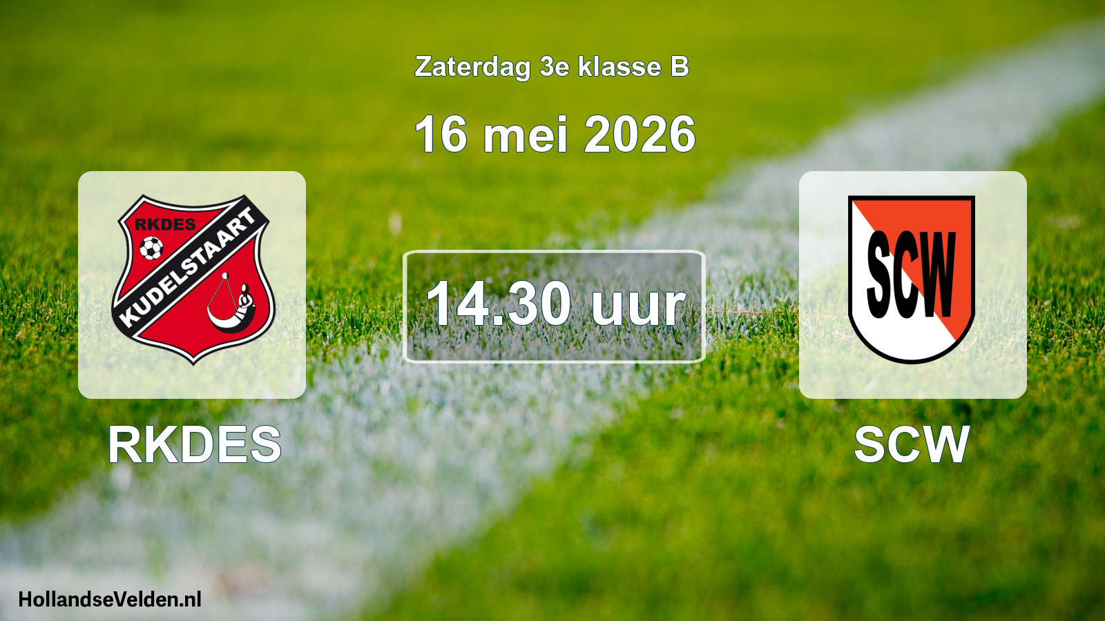 Geplande wedstrijd: RKDES - SCW (16 mei 2026)