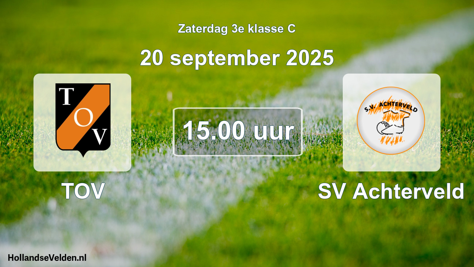 Scheduled Match: TOV - SV Achterveld (20 September 2025)