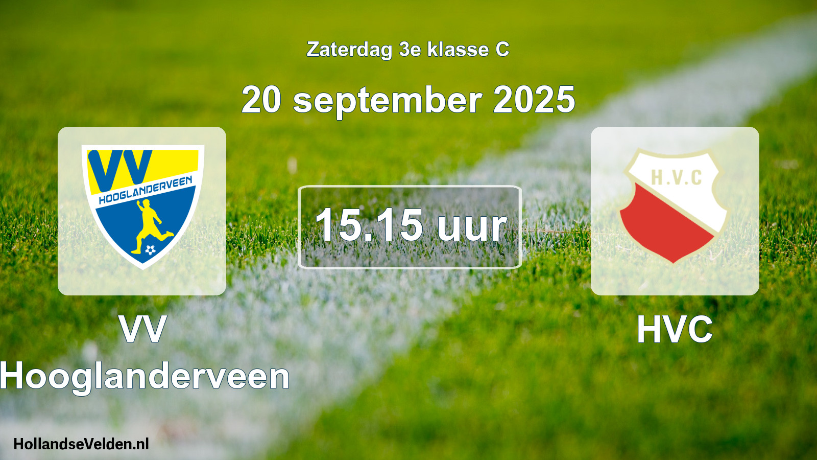 Geplande wedstrijd: VV Hooglanderveen - HVC (20 september 2025)