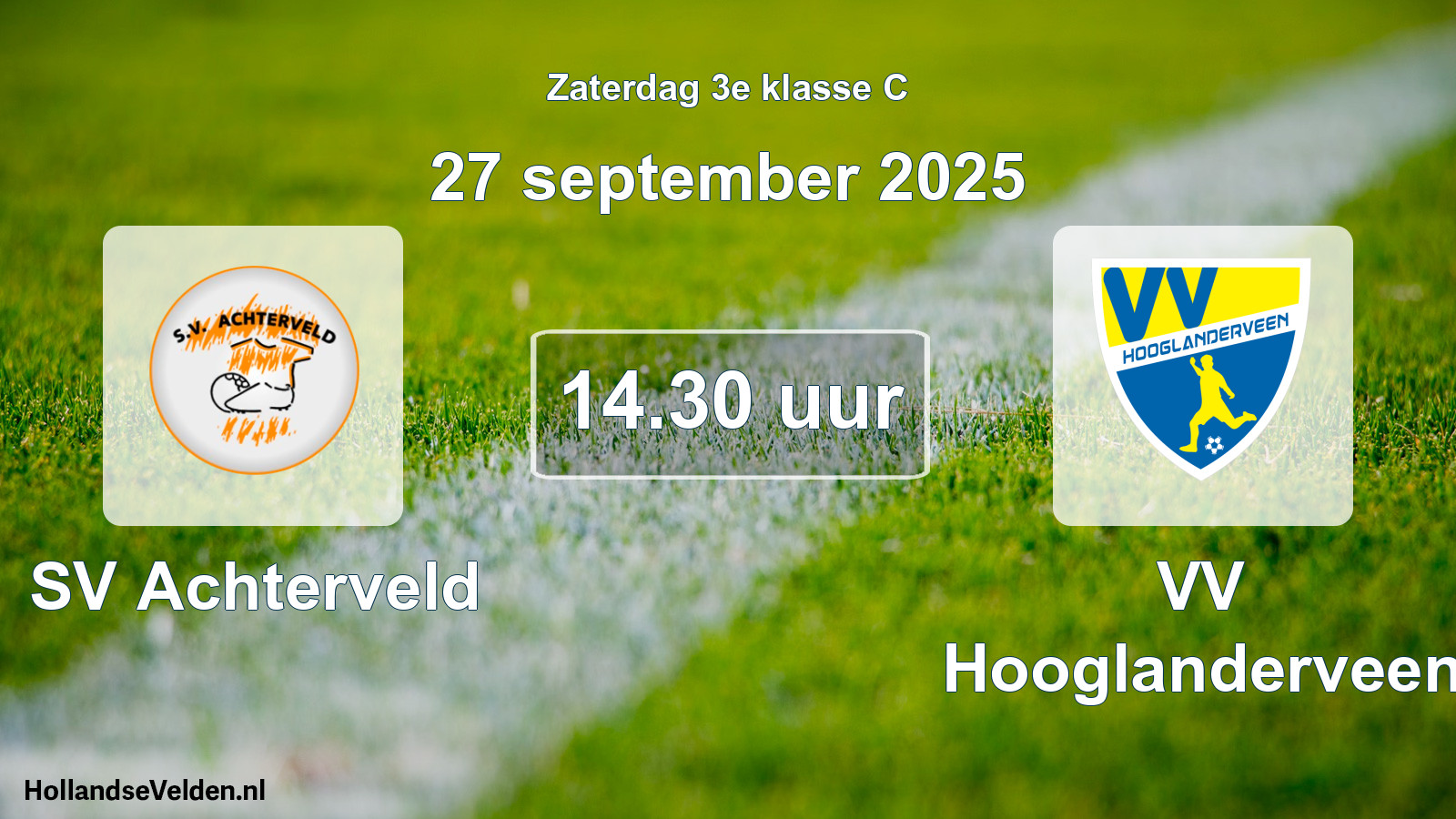 Scheduled Match: SV Achterveld - VV Hooglanderveen (27 September 2025)