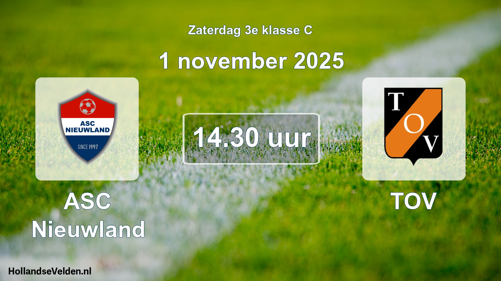 Geplande wedstrijd: ASC Nieuwland - TOV (1 november 2025)