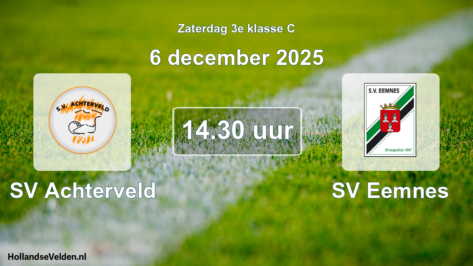 Geplande wedstrijd: SV Achterveld - SV Eemnes (6 december 2025)