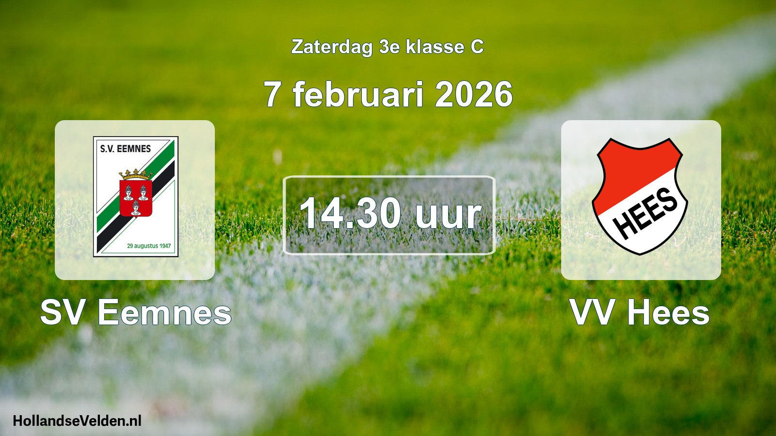 Scheduled Match: SV Eemnes - VV Hees (7 February 2026)
