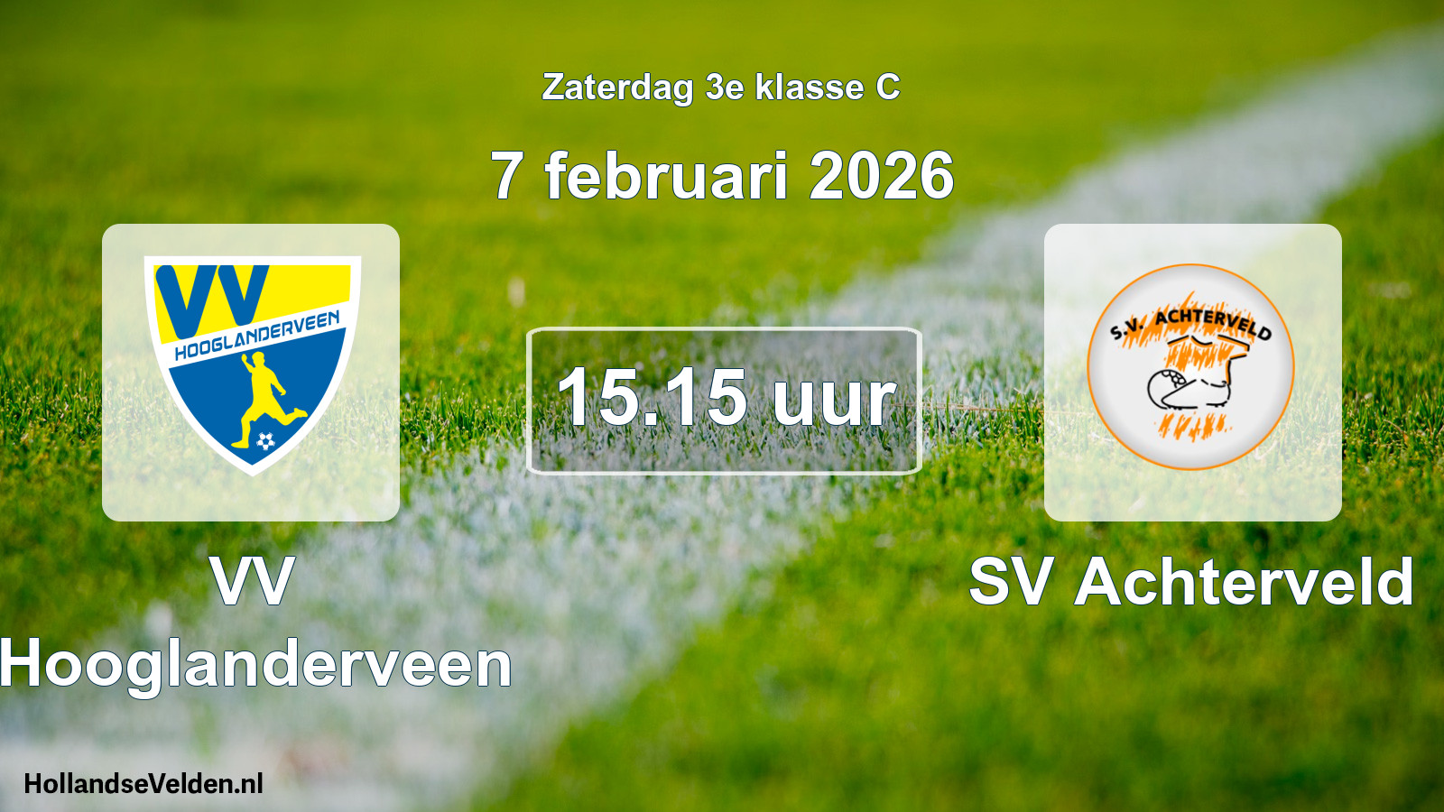 Scheduled Match: VV Hooglanderveen - SV Achterveld (7 February 2026)