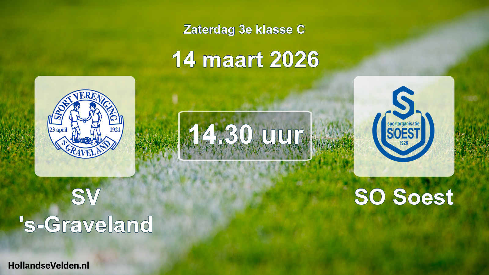 Geplande wedstrijd: SV 's-Graveland - SO Soest (14 maart 2026)