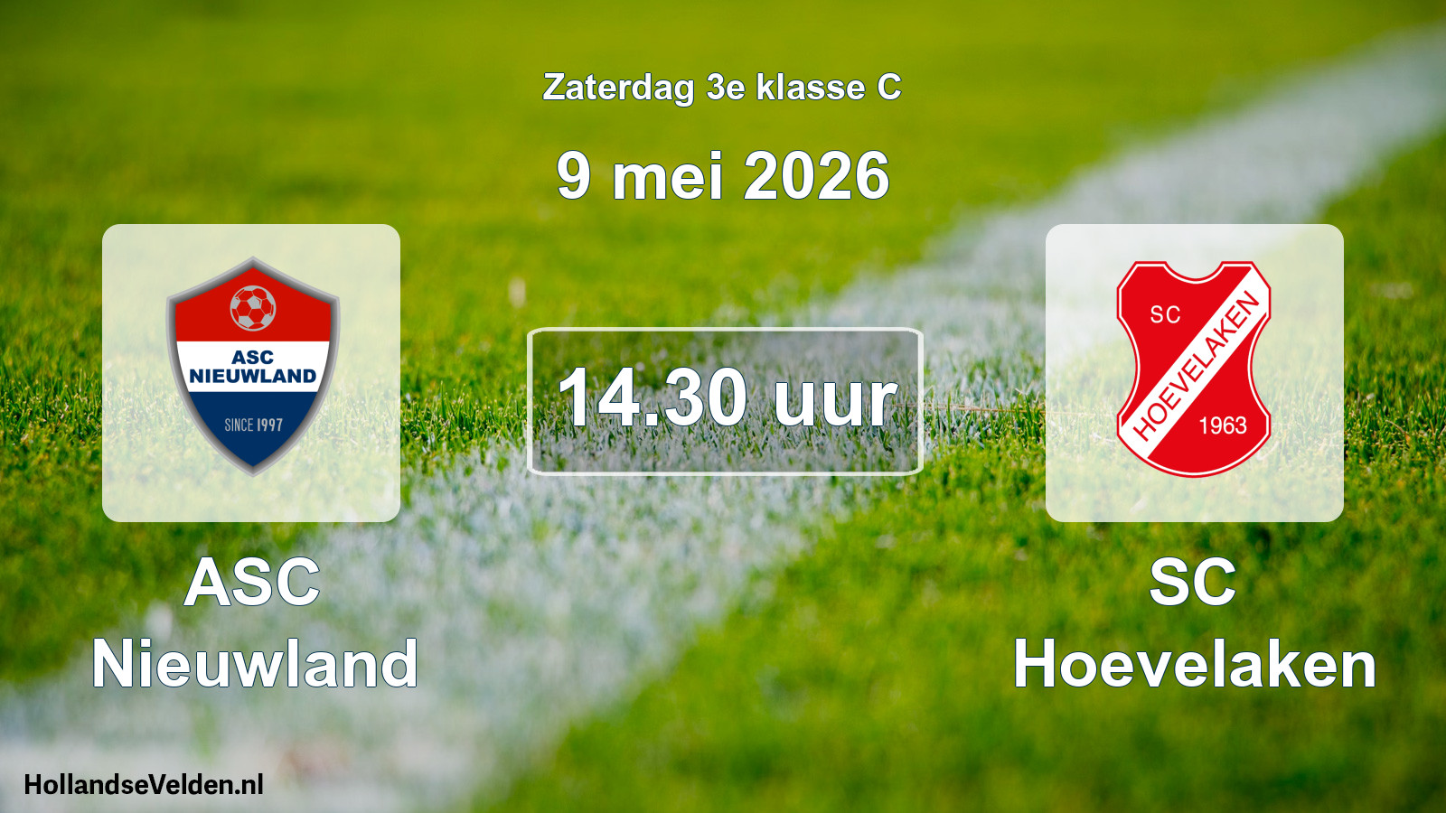 Geplande wedstrijd: ASC Nieuwland - SC Hoevelaken (9 mei 2026)