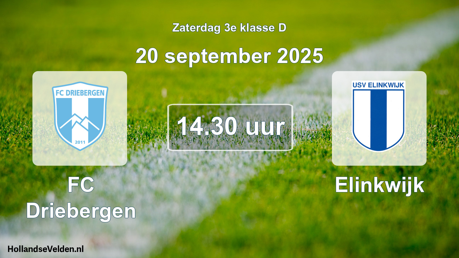 Geplande wedstrijd: FC Driebergen - Elinkwijk (20 september 2025)