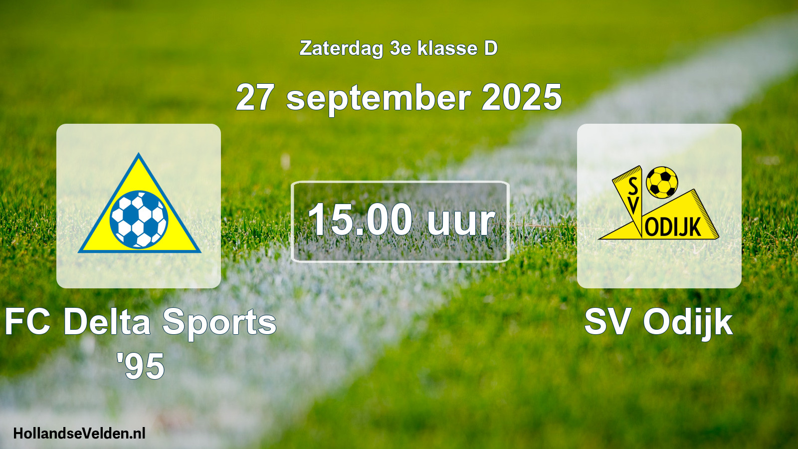 Geplande wedstrijd: FC Delta Sports '95 - SV Odijk (27 september 2025)