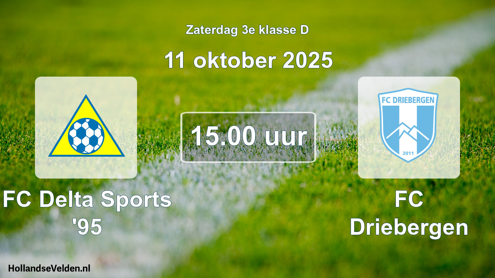 Geplande wedstrijd: FC Delta Sports '95 - FC Driebergen (11 oktober 2025)