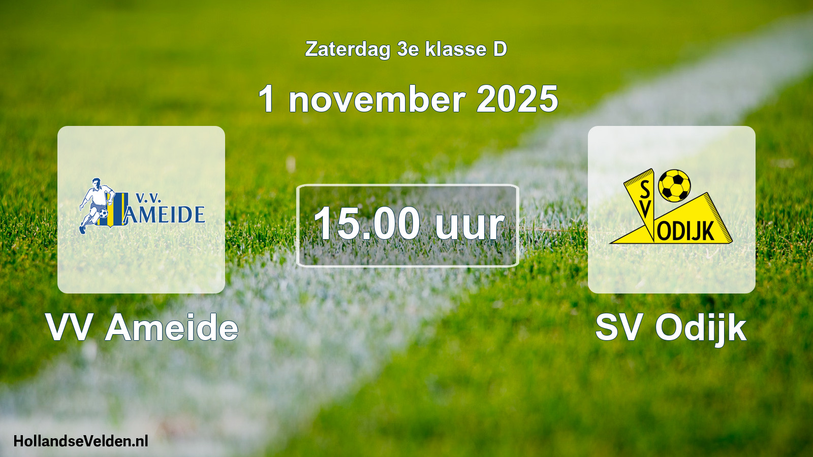 Geplande wedstrijd: VV Ameide - SV Odijk (1 november 2025)
