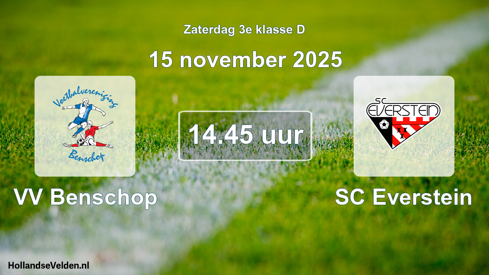 Geplande wedstrijd: VV Benschop - SC Everstein (15 november 2025)