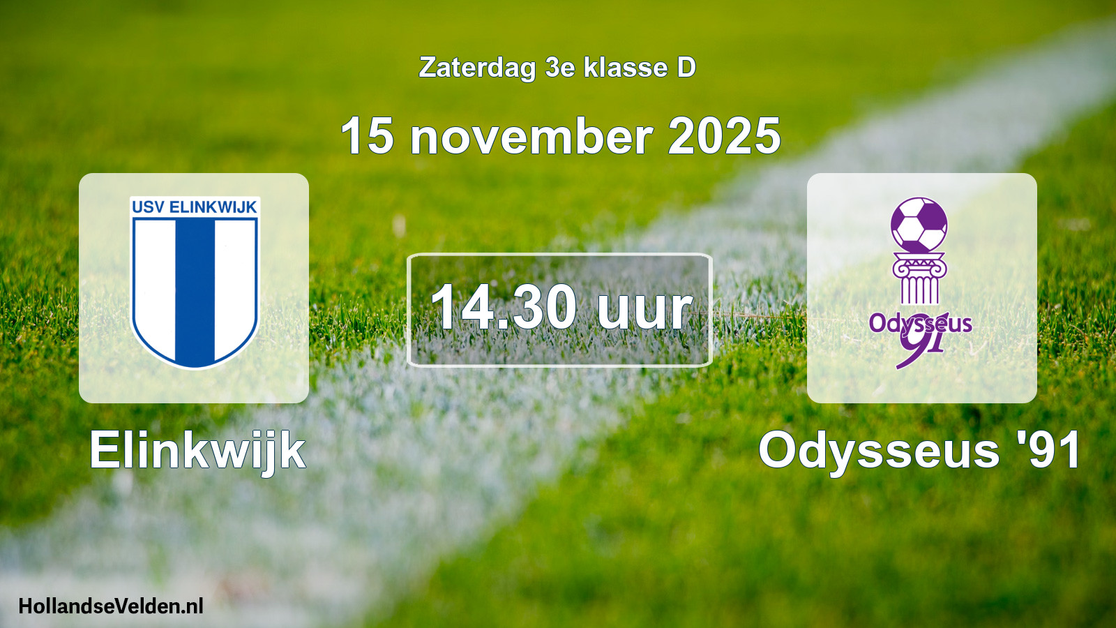 Geplande wedstrijd: Elinkwijk - Odysseus '91 (15 november 2025)