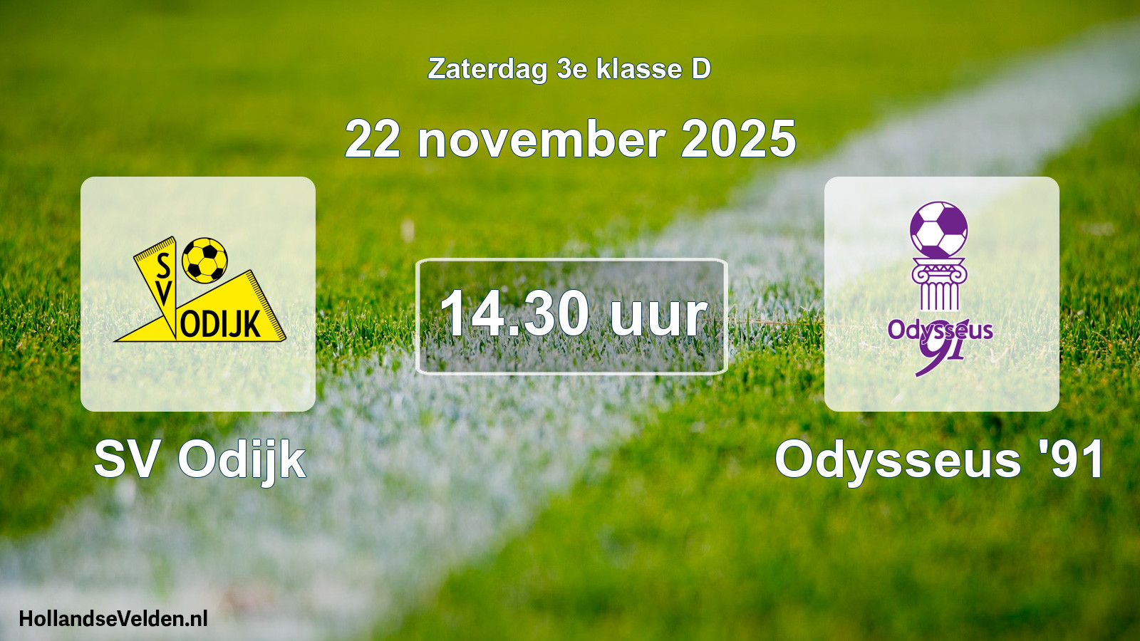 Geplande wedstrijd: SV Odijk - Odysseus '91 (22 november 2025)