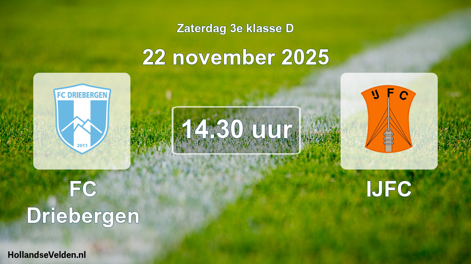 Geplande wedstrijd: FC Driebergen - IJFC (22 november 2025)