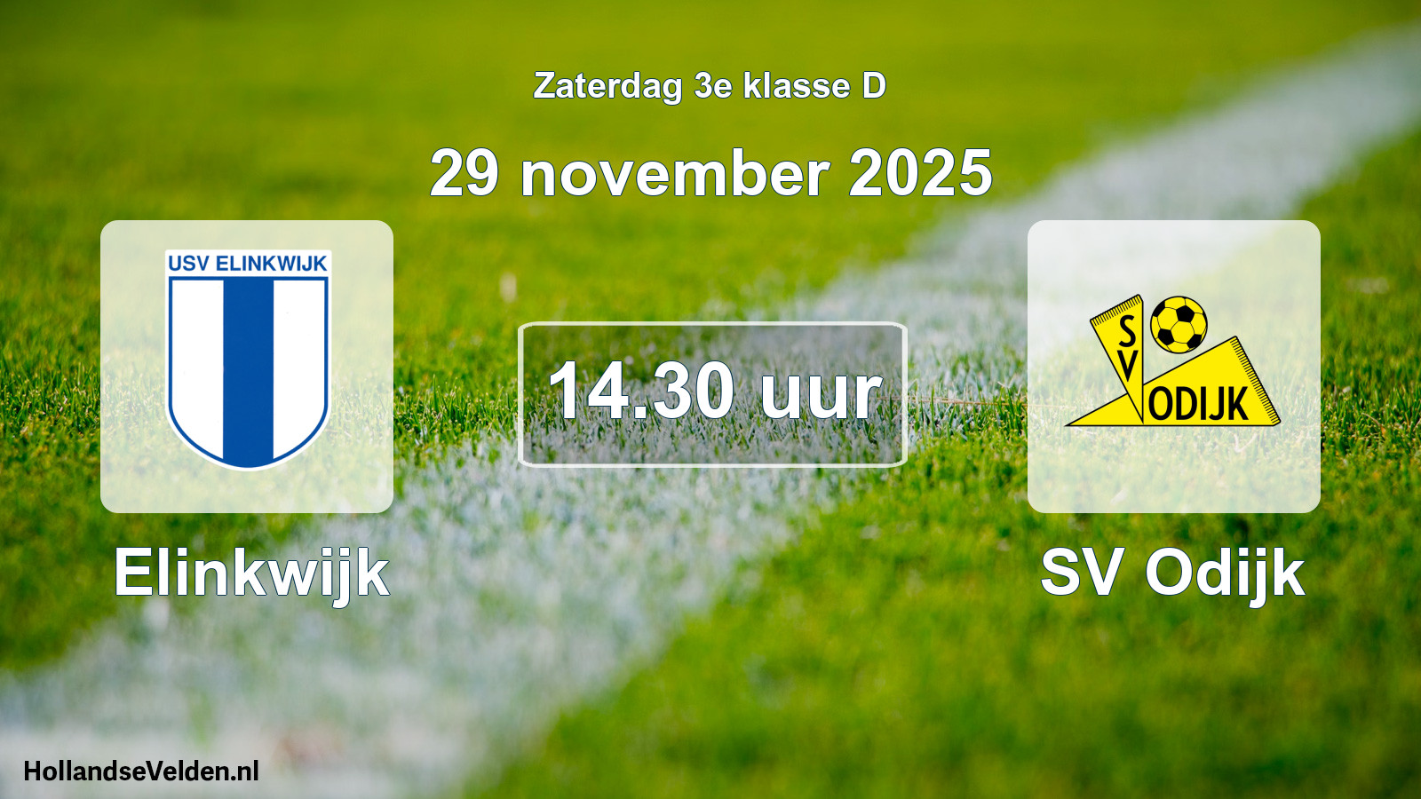 Geplande wedstrijd: Elinkwijk - SV Odijk (29 november 2025)