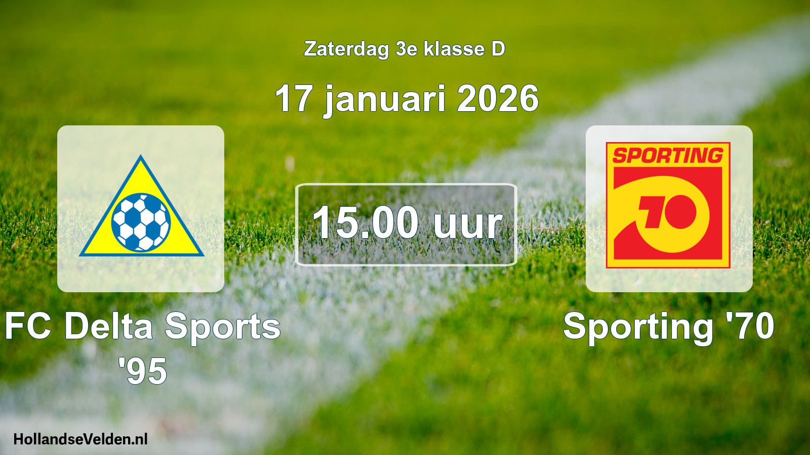 Geplande wedstrijd: FC Delta Sports '95 - Sporting '70 (17 januari 2026)