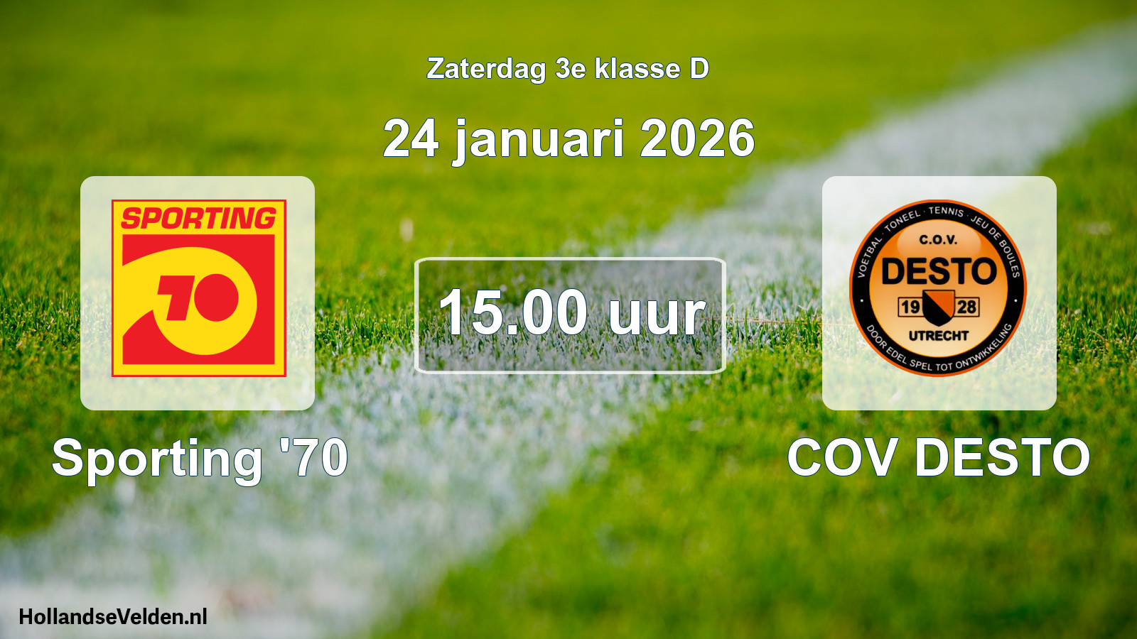 Geplande wedstrijd: Sporting '70 - COV DESTO (24 januari 2026)