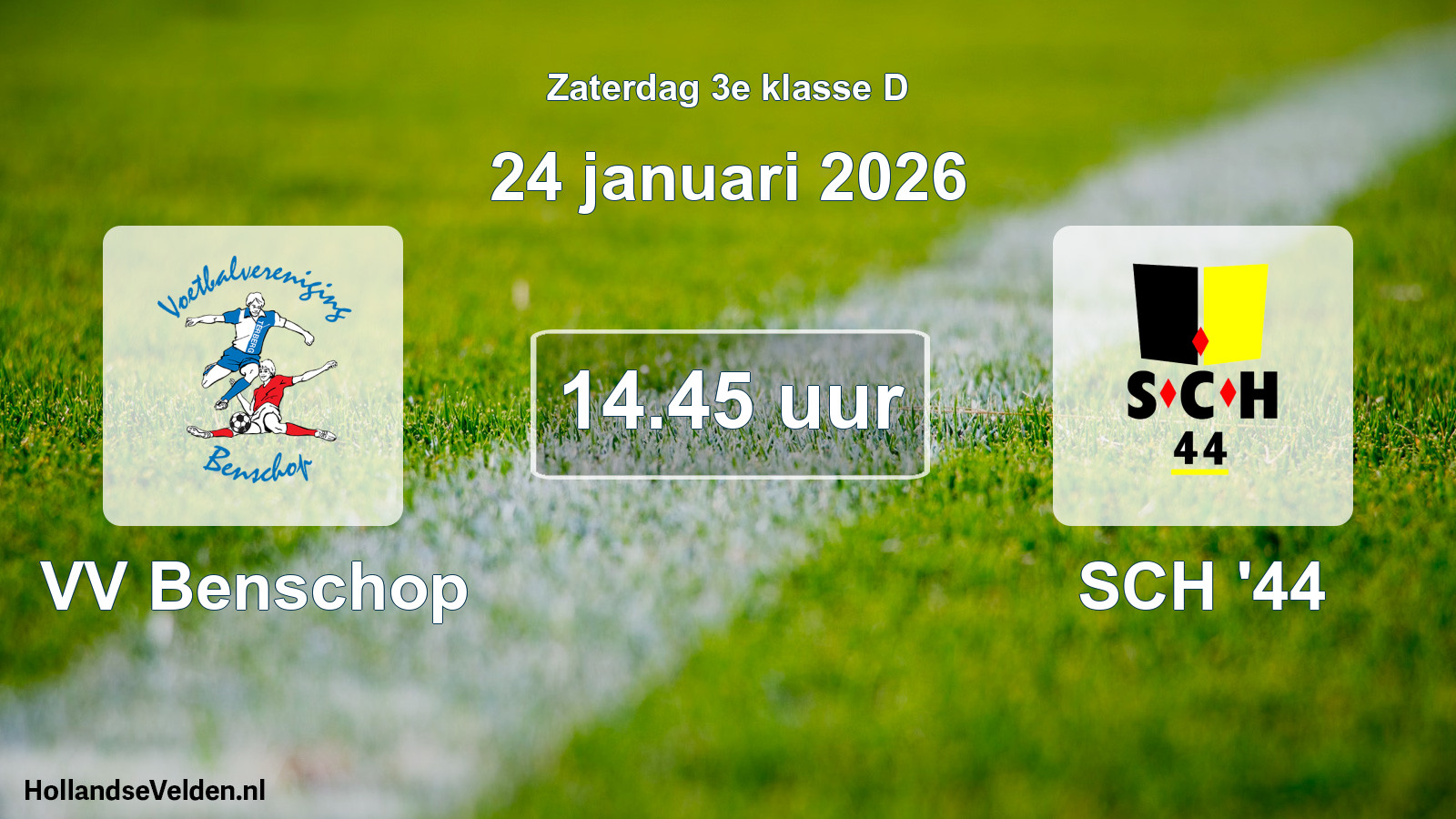 Geplande wedstrijd: VV Benschop - SCH '44 (24 januari 2026)