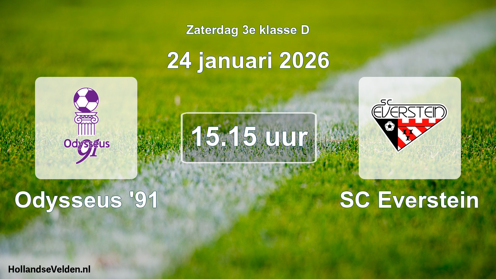 Geplande wedstrijd: Odysseus '91 - SC Everstein (24 januari 2026)
