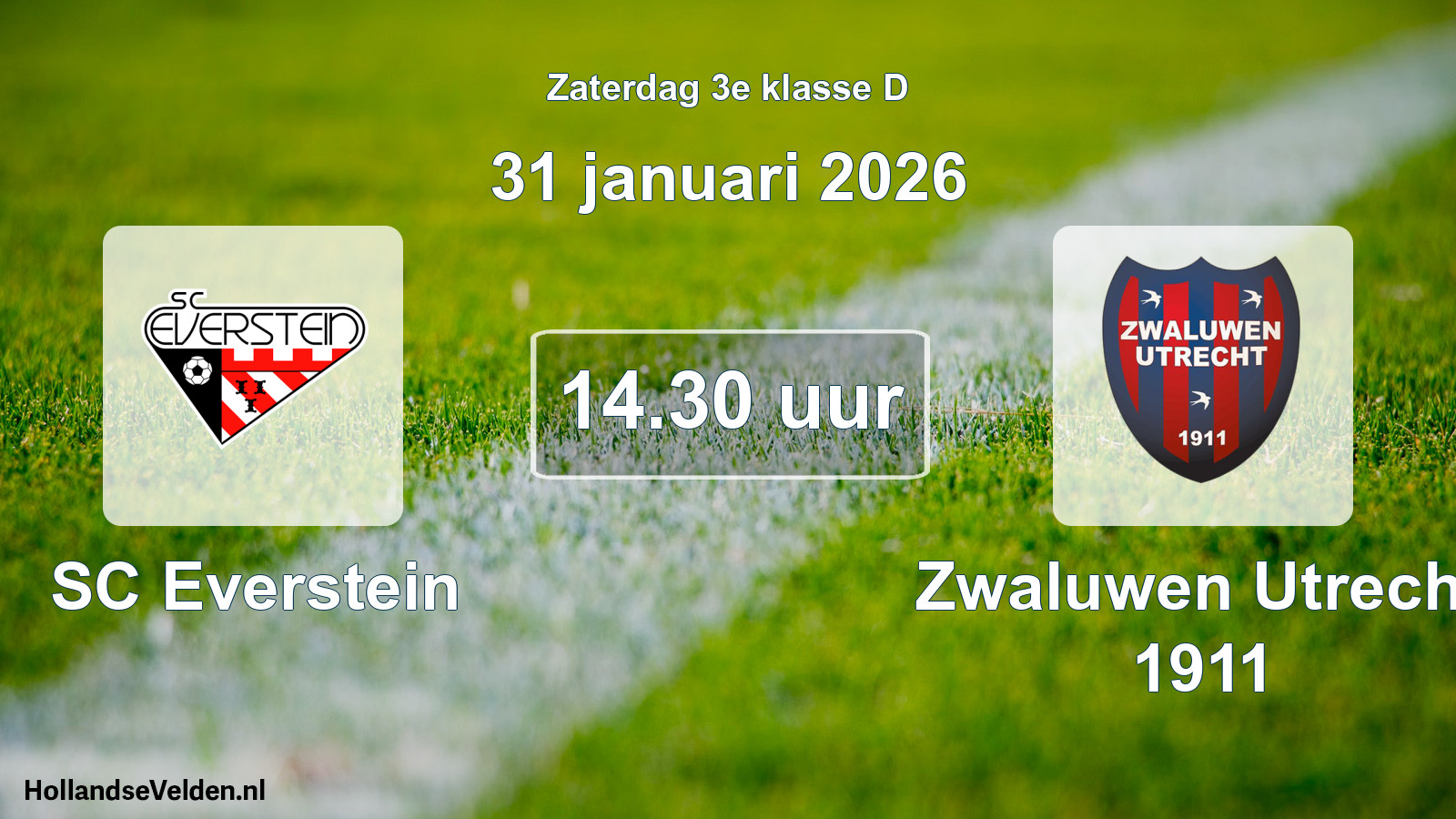 Geplande wedstrijd: SC Everstein - Zwaluwen Utrecht 1911 (31 januari 2026)