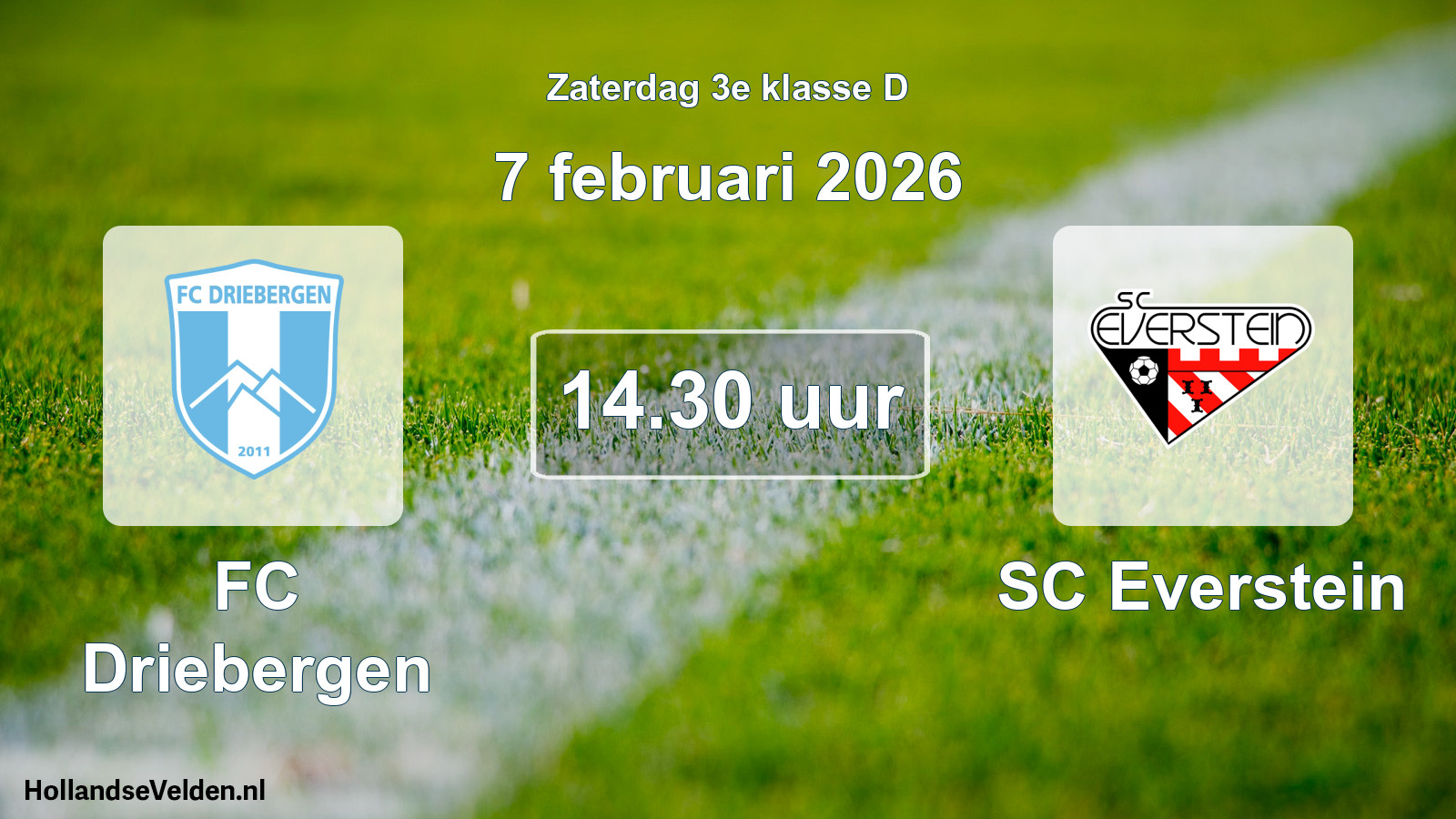 Geplande wedstrijd: FC Driebergen - SC Everstein (7 februari 2026)