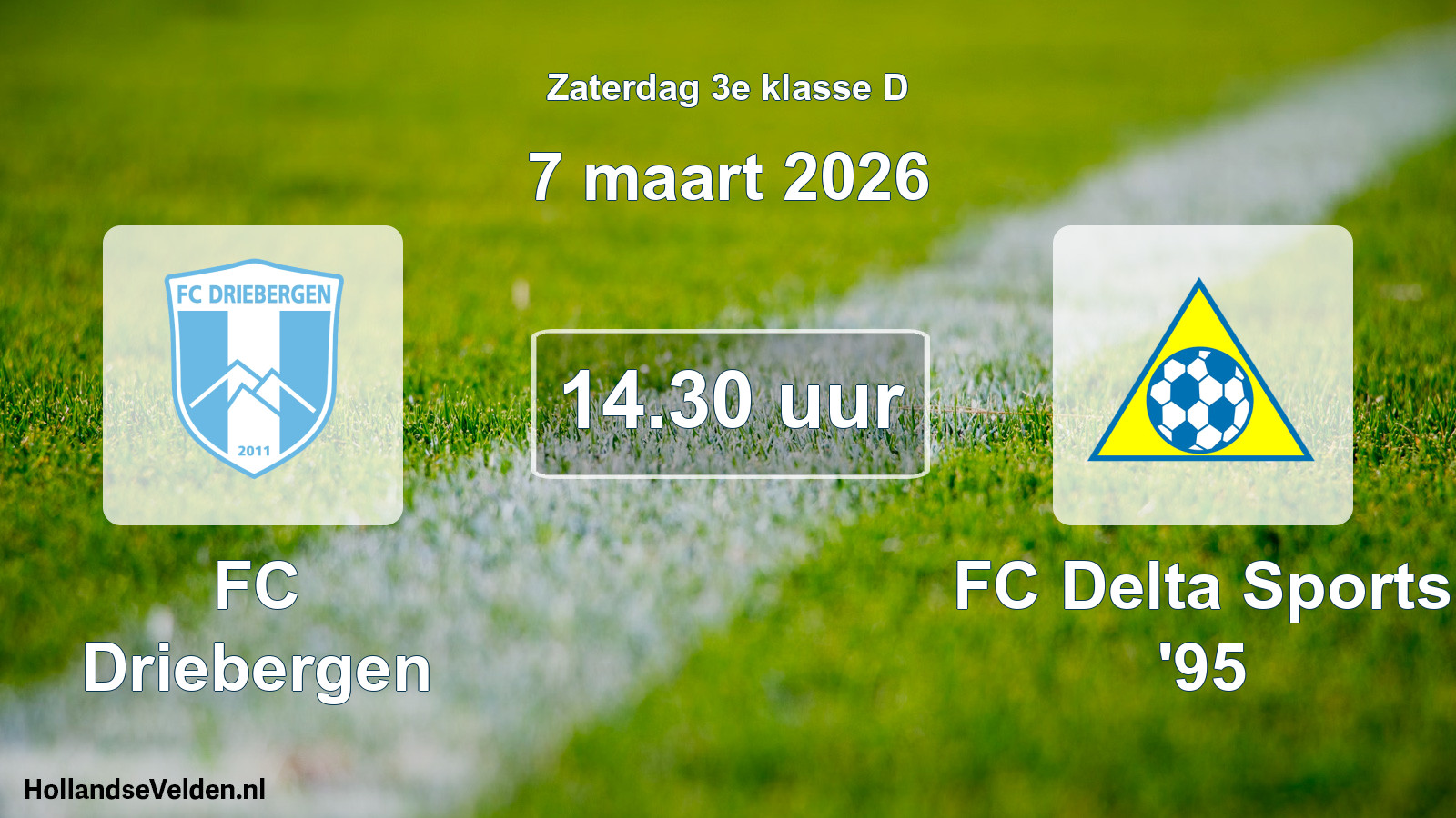 Geplande wedstrijd: FC Driebergen - FC Delta Sports '95 (7 maart 2026)