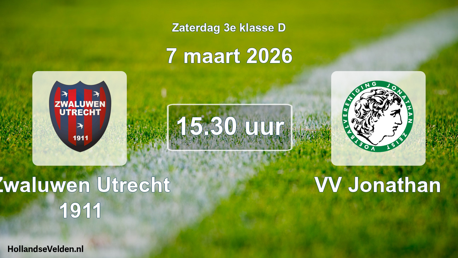 Geplande wedstrijd: Zwaluwen Utrecht 1911 - VV Jonathan (7 maart 2026)