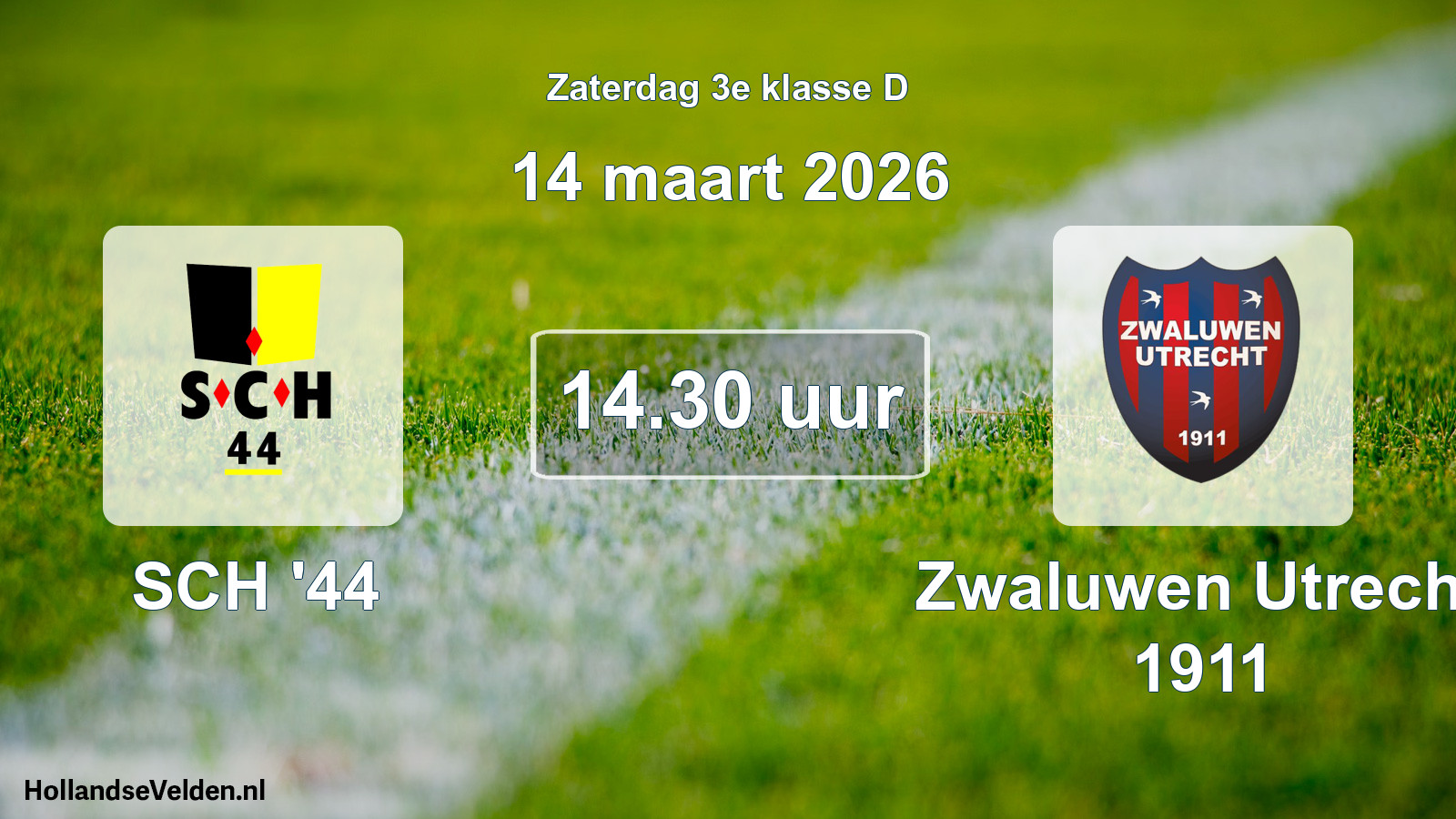 Geplande wedstrijd: SCH '44 - Zwaluwen Utrecht 1911 (14 maart 2026)