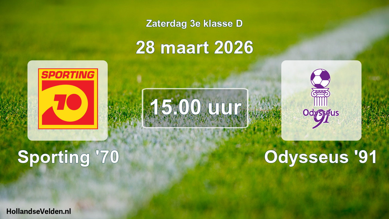 Geplande wedstrijd: Sporting '70 - Odysseus '91 (28 maart 2026)