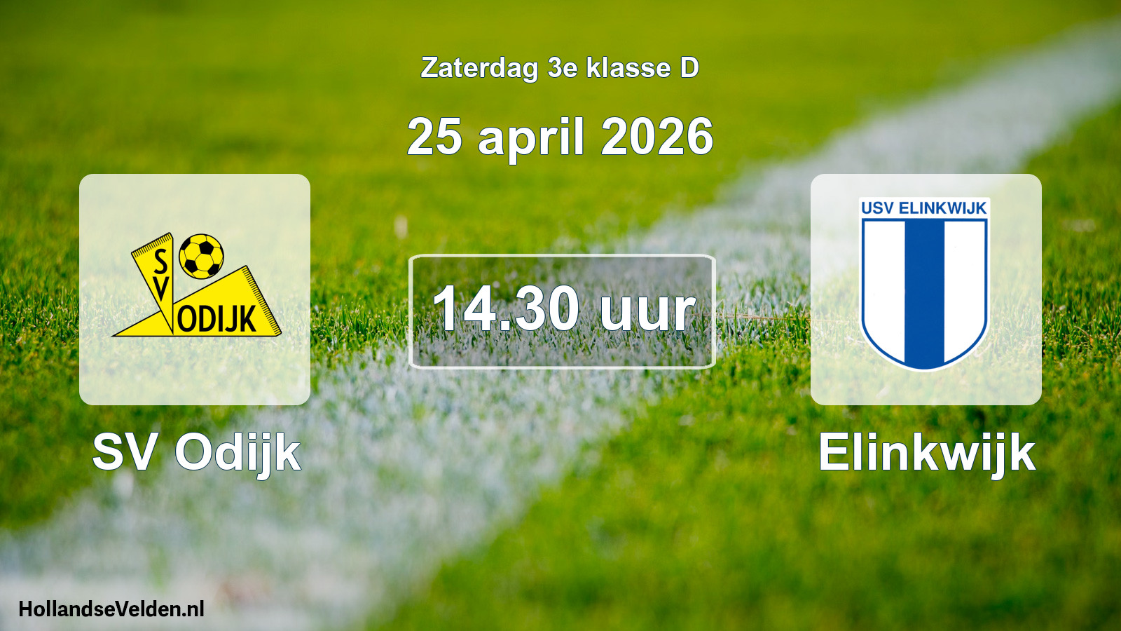 Geplande wedstrijd: SV Odijk - Elinkwijk (25 april 2026)