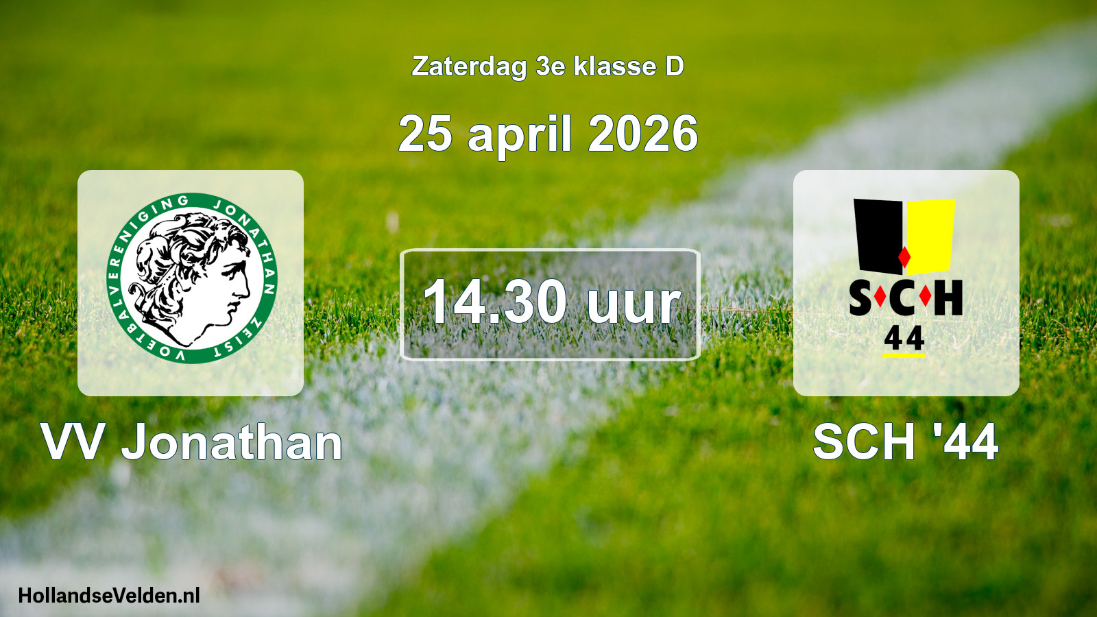 Geplande wedstrijd: VV Jonathan - SCH '44 (25 april 2026)