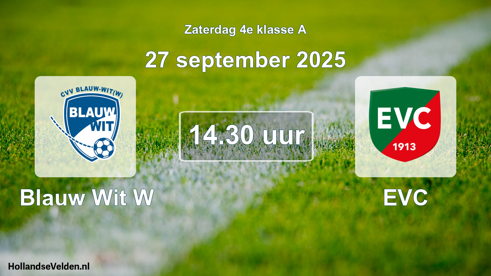Geplande wedstrijd: Blauw Wit W - EVC (27 september 2025)