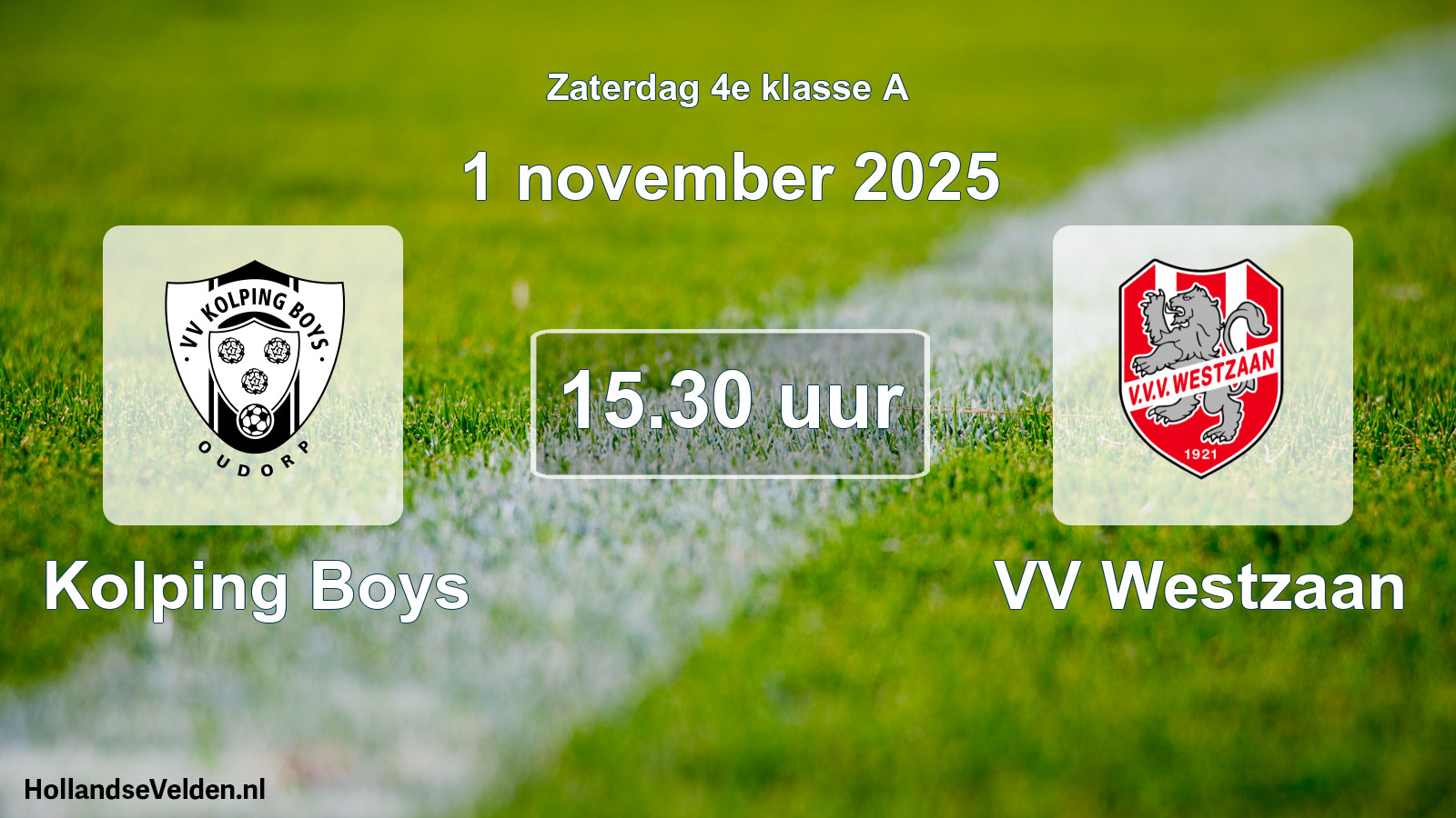 Scheduled Match: Kolping Boys - VV Westzaan (1 November 2025)