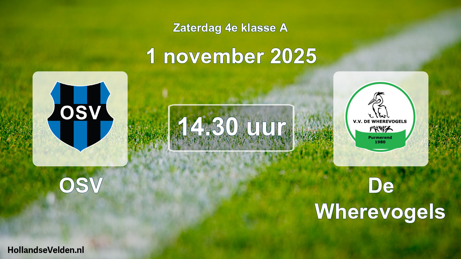 Scheduled Match: OSV - De Wherevogels (1 November 2025)