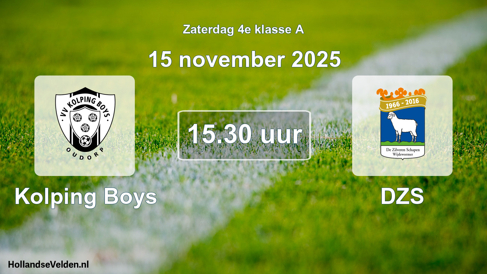 Geplande wedstrijd: Kolping Boys - DZS (15 november 2025)