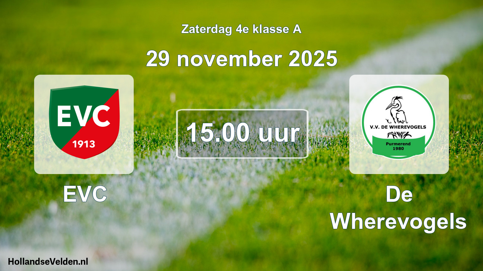 Geplande wedstrijd: EVC - De Wherevogels (29 november 2025)