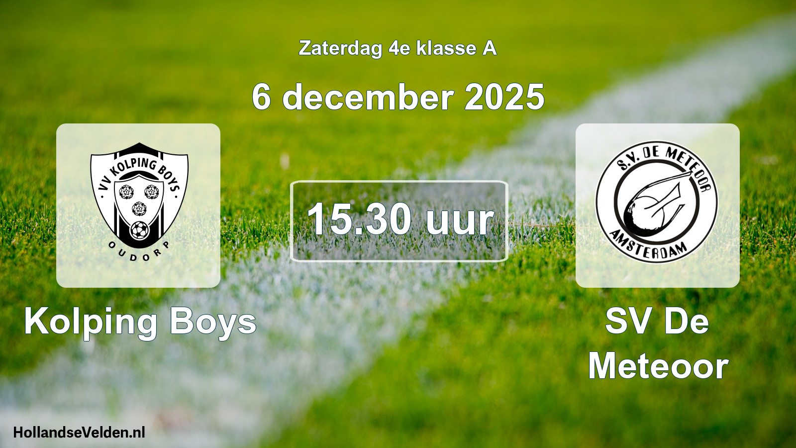Geplande wedstrijd: Kolping Boys - SV De Meteoor (6 december 2025)