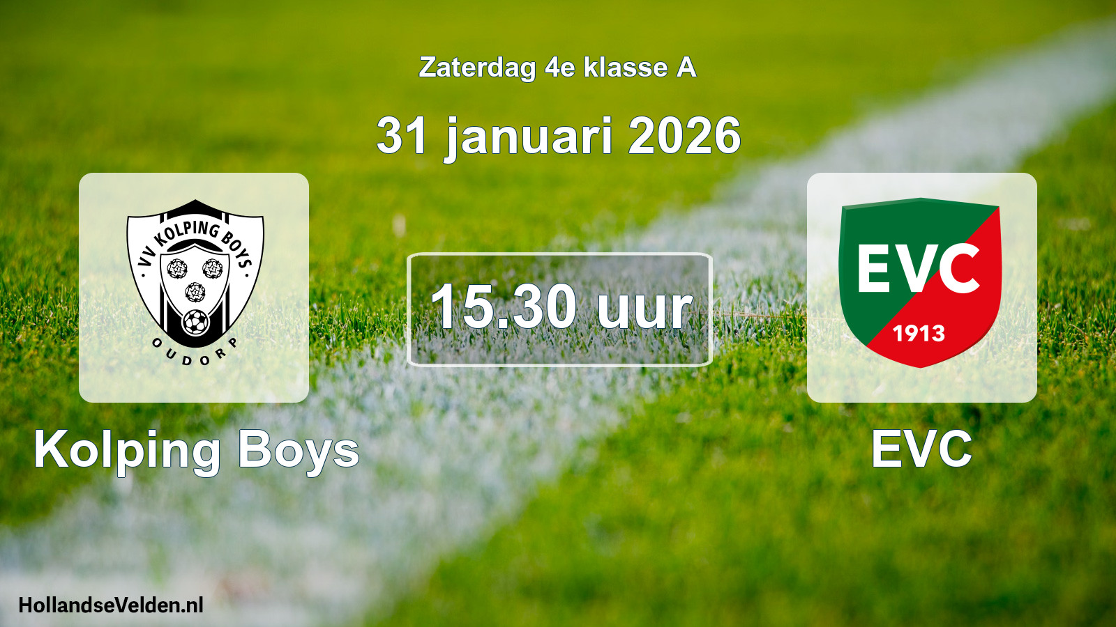 Geplande wedstrijd: Kolping Boys - EVC (31 januari 2026)