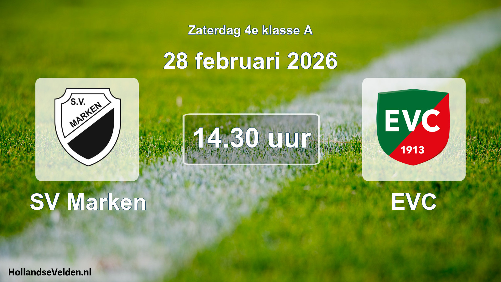 Geplande wedstrijd: SV Marken - EVC (28 februari 2026)
