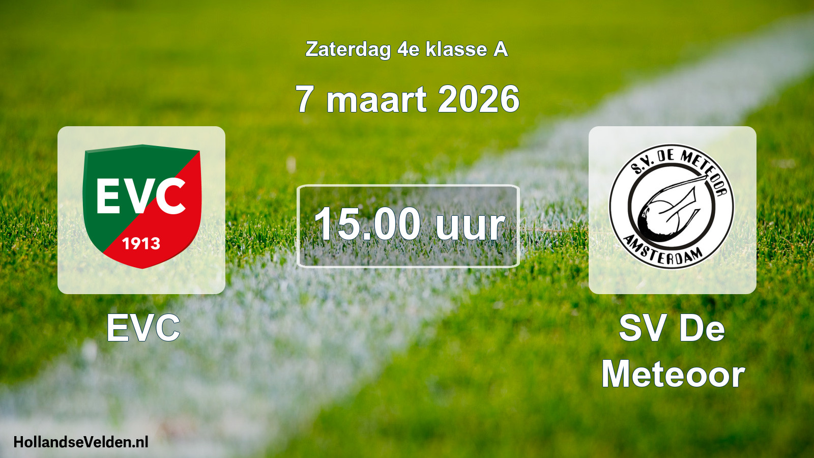 Geplande wedstrijd: EVC - SV De Meteoor (7 maart 2026)