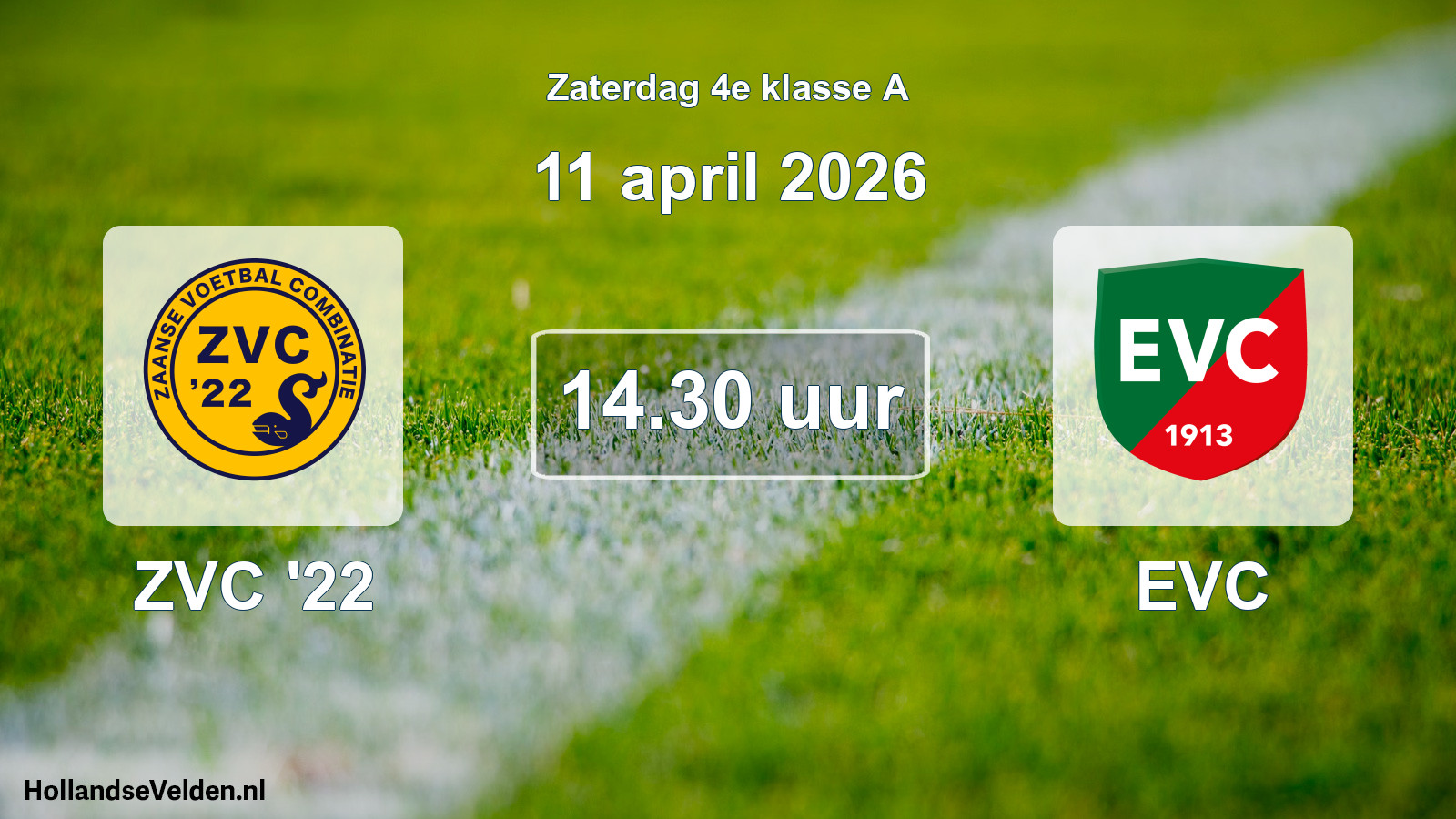 Geplande wedstrijd: ZVC '22 - EVC (11 april 2026)