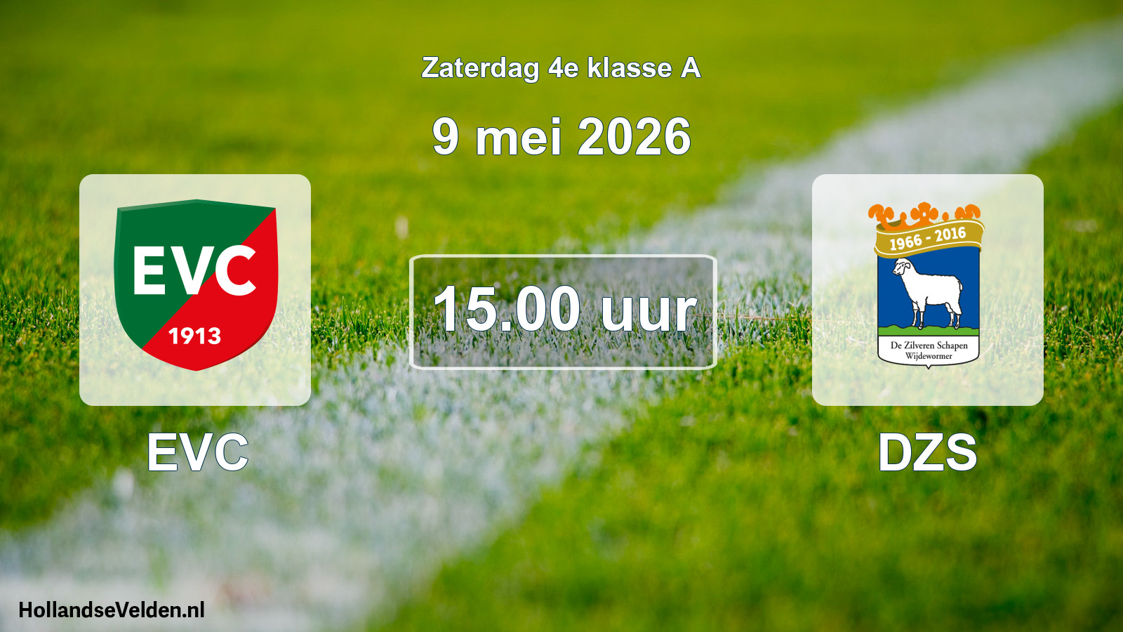 Geplande wedstrijd: EVC - DZS (9 mei 2026)