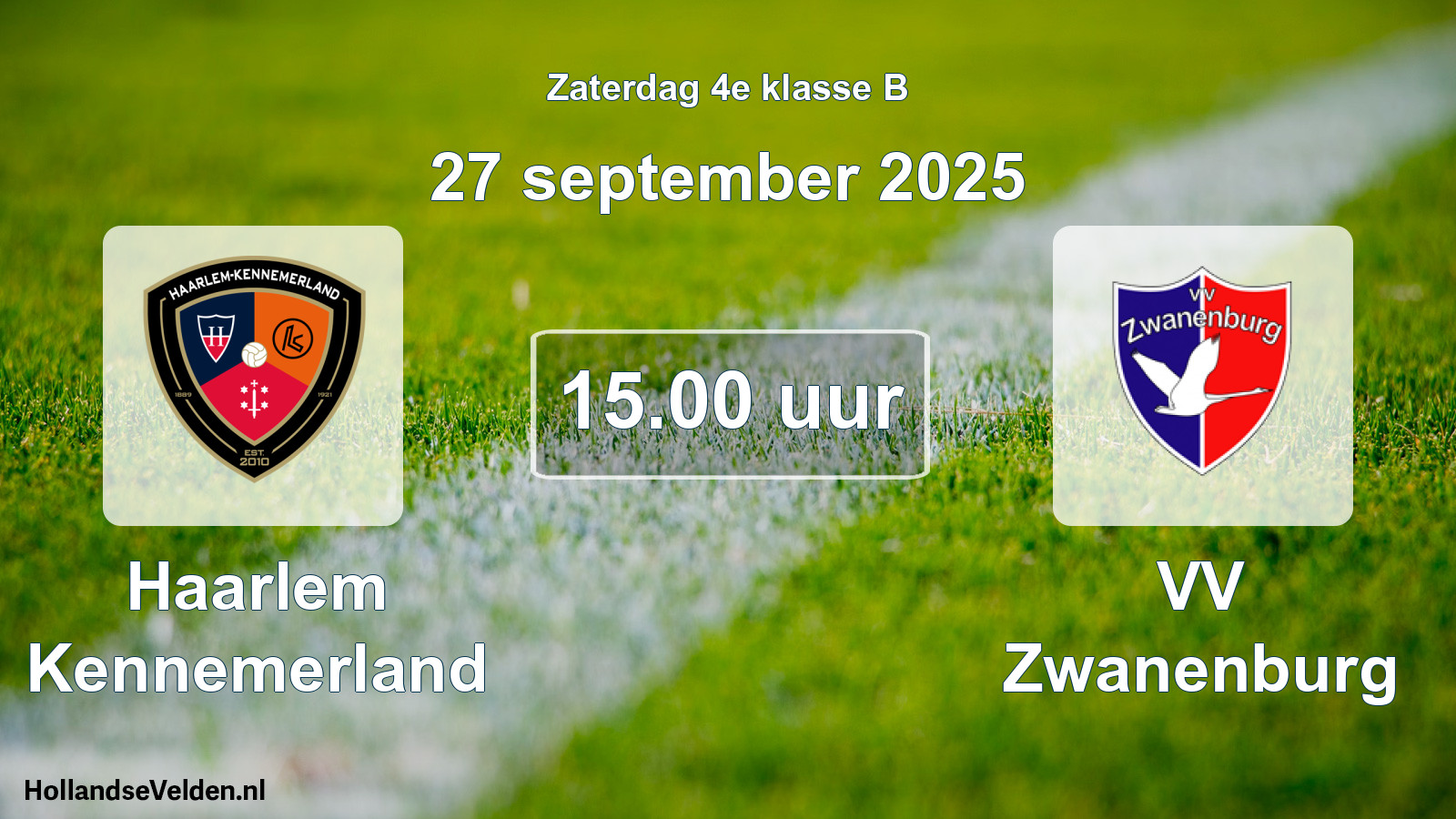 Scheduled Match: Haarlem Kennemerland - VV Zwanenburg (27 September 2025)