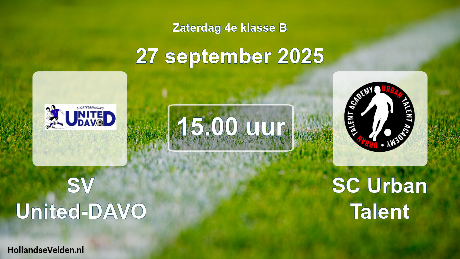 Scheduled Match: SV United-DAVO - SC Urban Talent (27 September 2025)