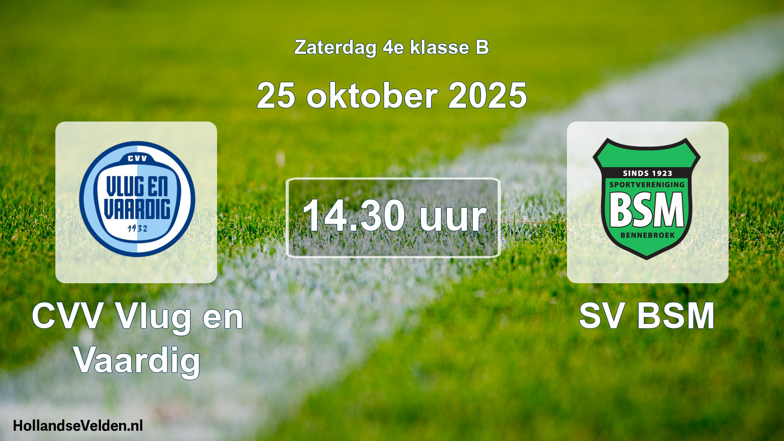 Scheduled Match: CVV Vlug en Vaardig - SV BSM (25 October 2025)